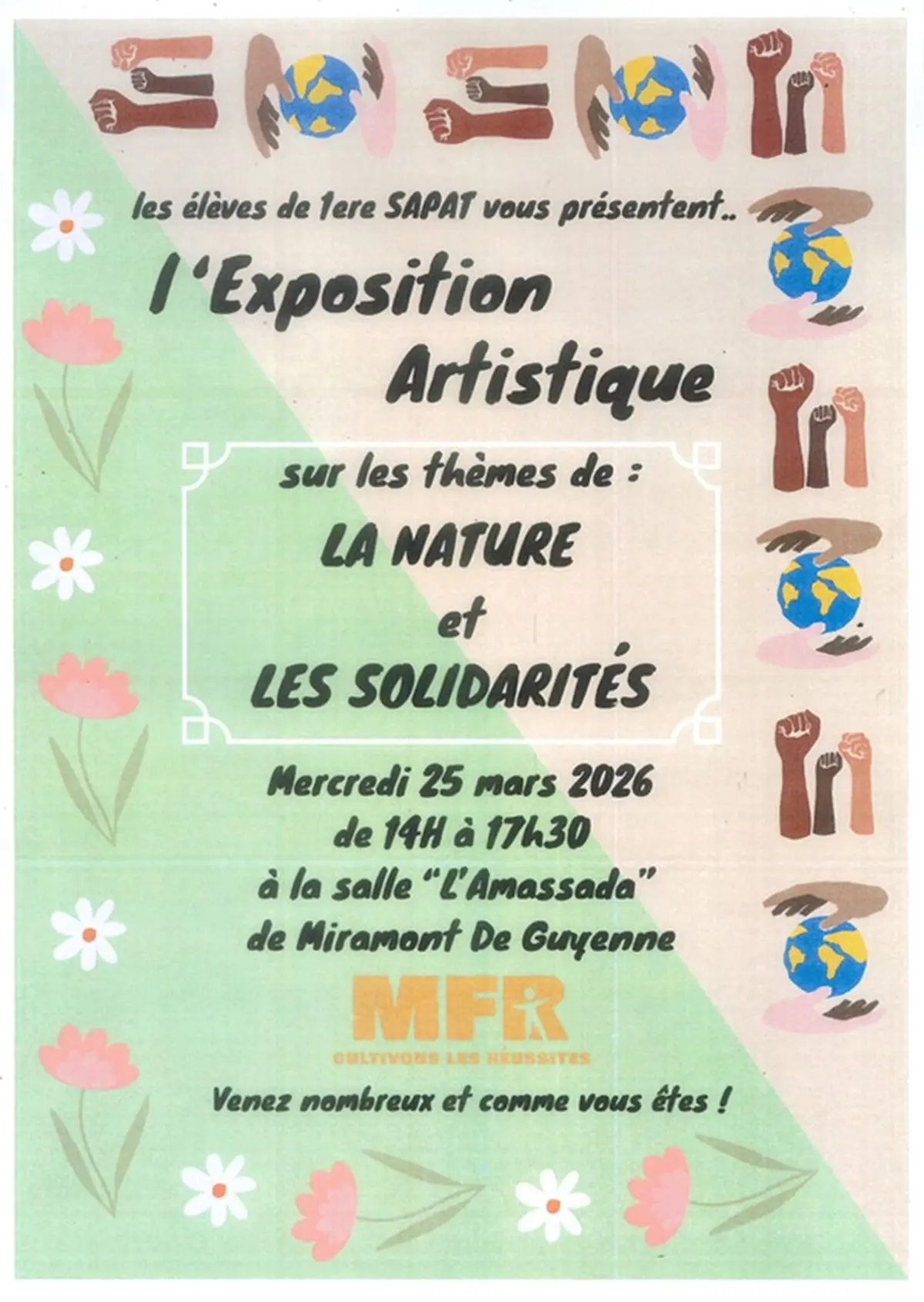 Exposition artistique des élèves de 1ere SAPAT de la MFR