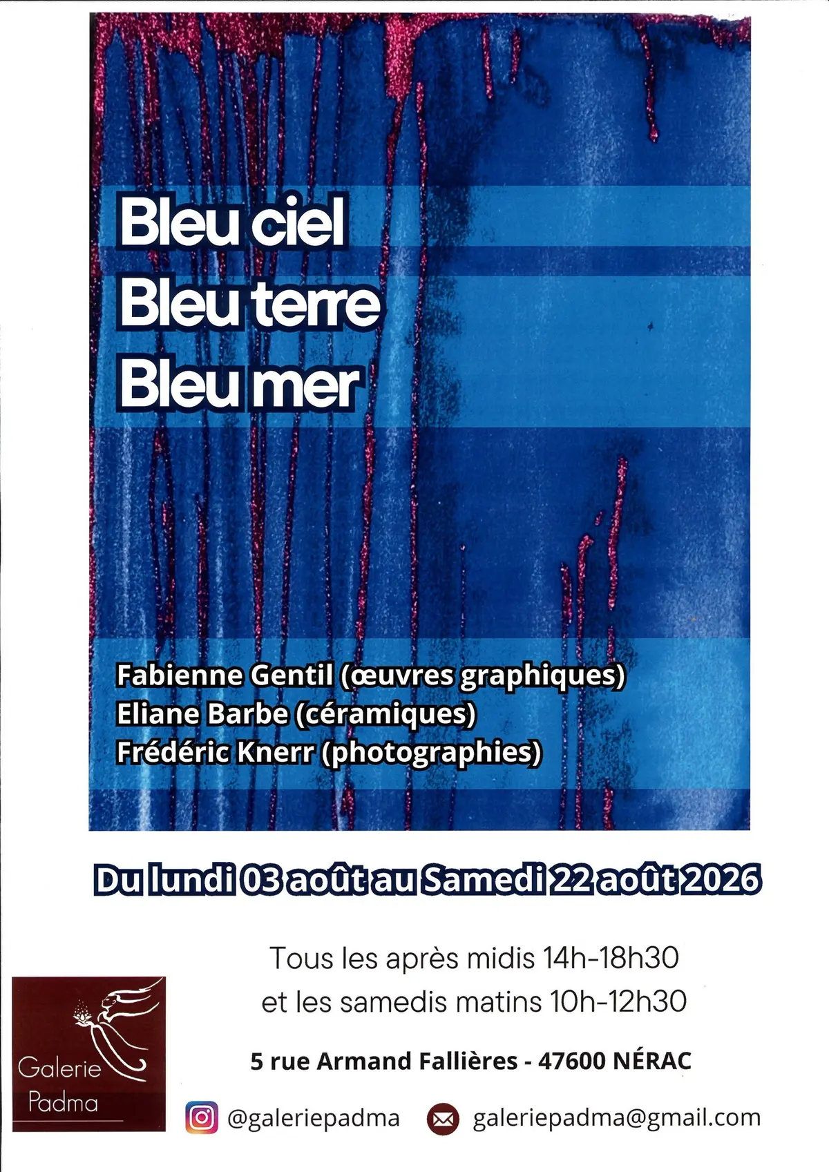 Exposition Bleu ciel Bleu terre Bleu mer