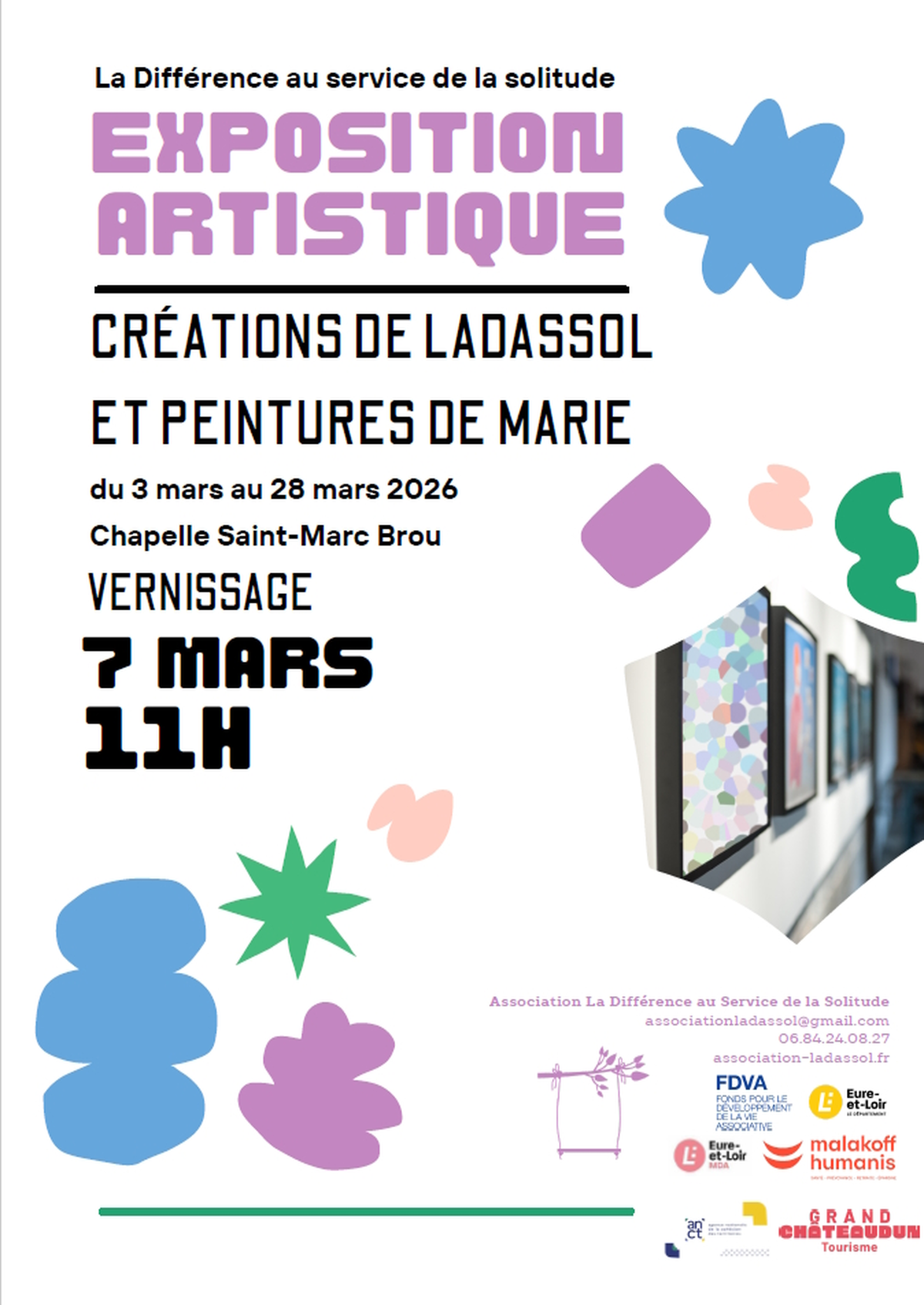 Exposition - Créations de LADASSOL et peintures de Marie