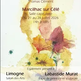 Exposition d'aquarelles de Thomas Clément, à Marcilhac sur Célé