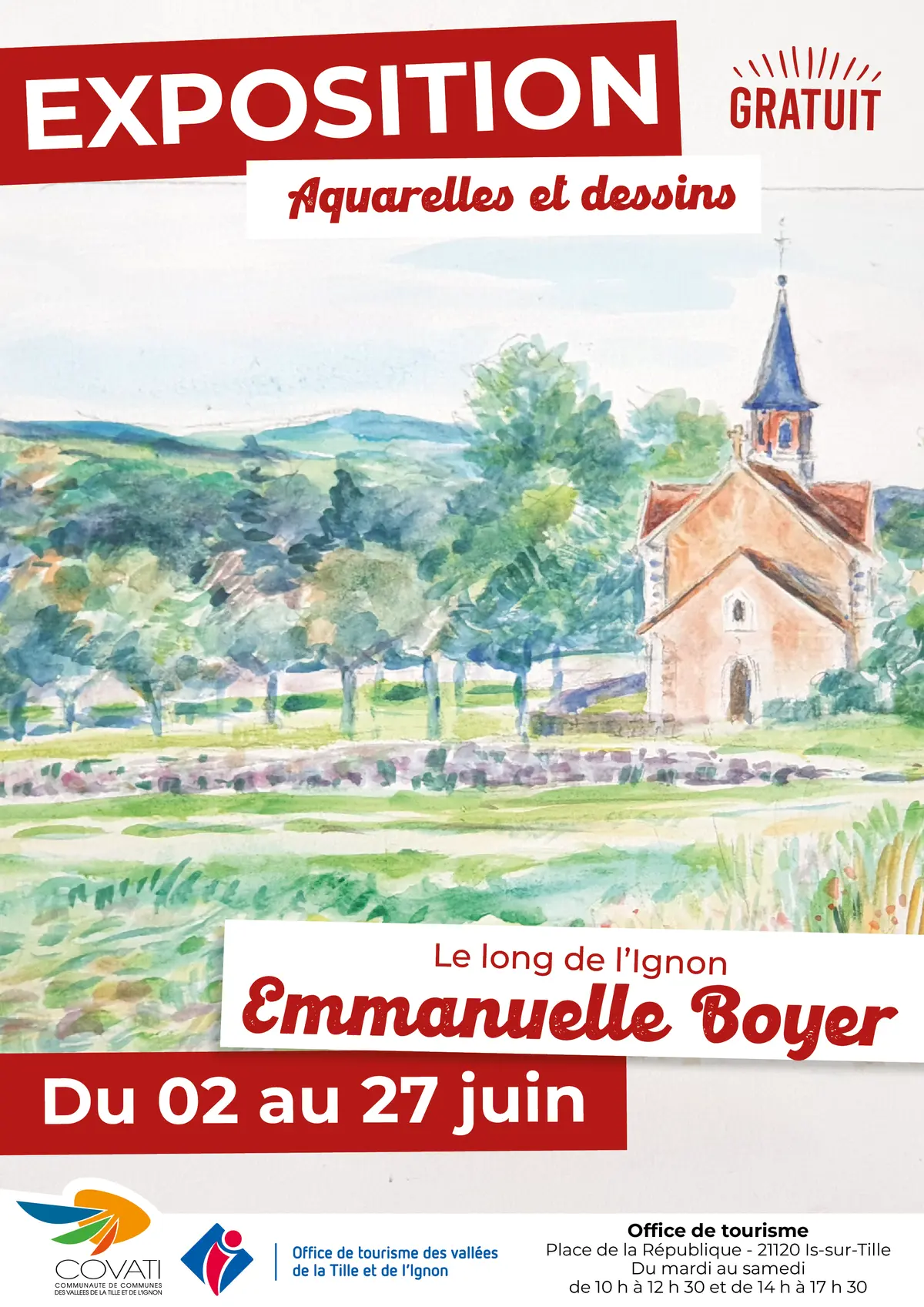 Exposition d'aquarelles et dessins : Emmanuelle Boyer