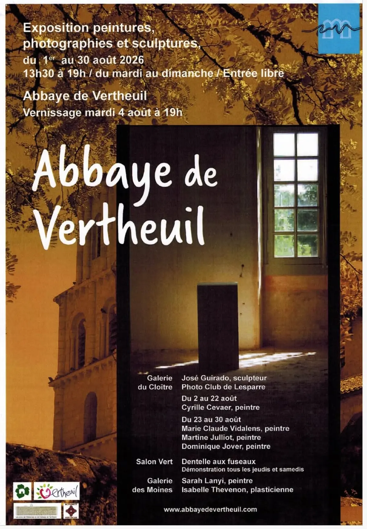 Exposition d'artistes à l'Abbaye de Vertheuil