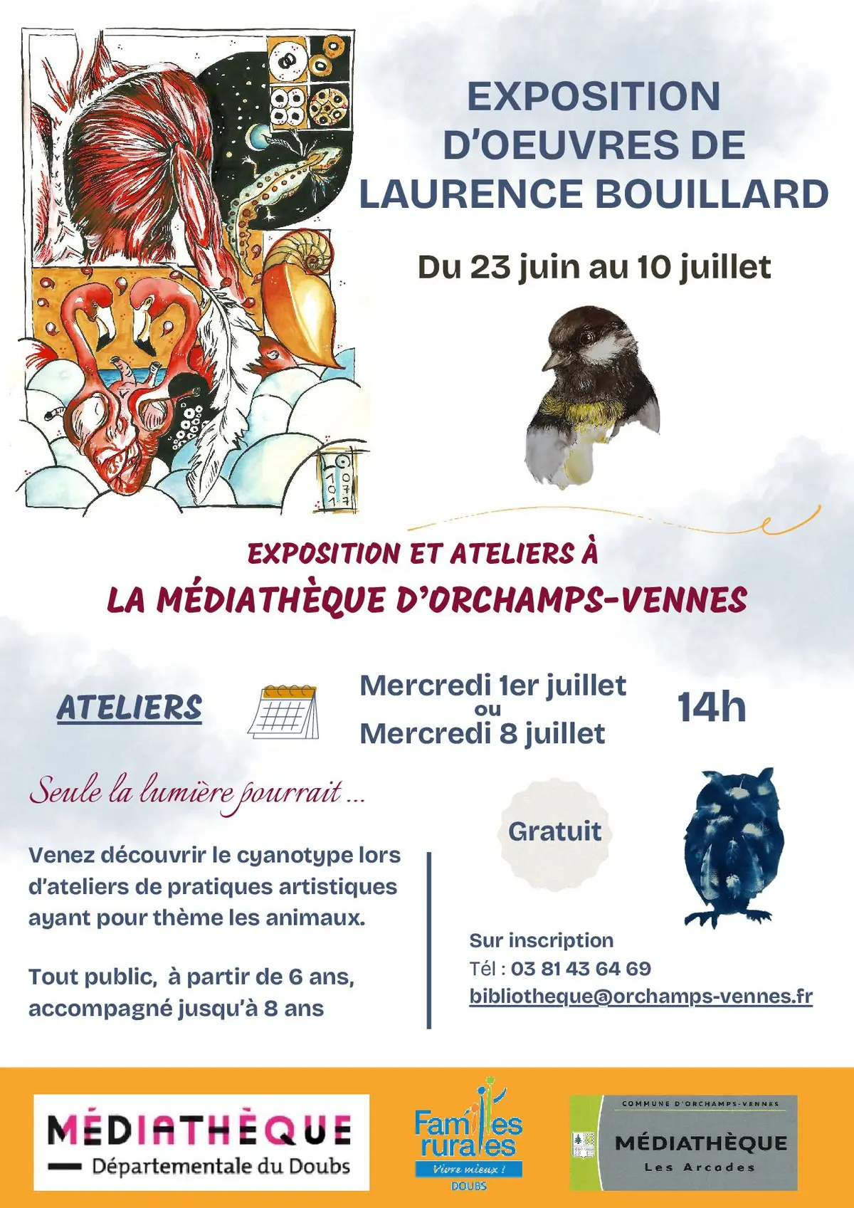 Exposition d'oeuvres de Laurence Bouillard et ateliers de pratiques artistiques