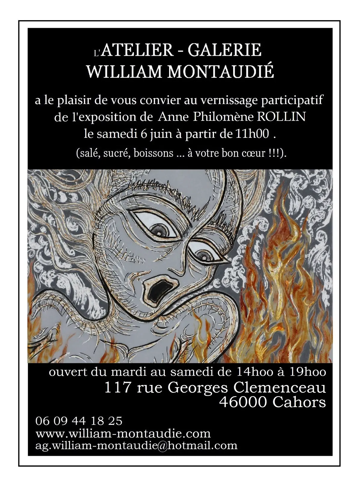 Exposition de Anne Philomène Rollin à l'atelier-galerie William Montaudié