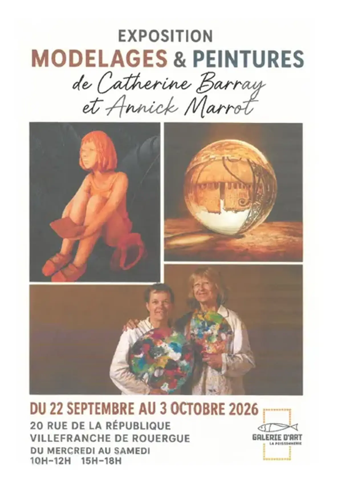 Exposition de Catherine Barray et Annick Marrot à la Galerie d'art la Poissonnerie