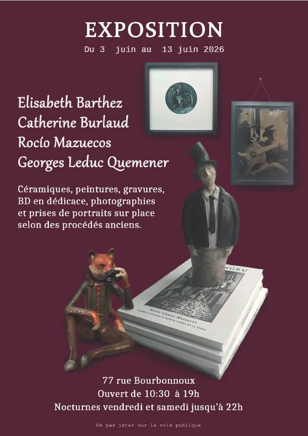 Exposition de Céramique, peintures, photographies et gravures