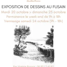 Exposition de dessins au fusain par Virginie Rosoor - M' Les Abatilles / Pereire