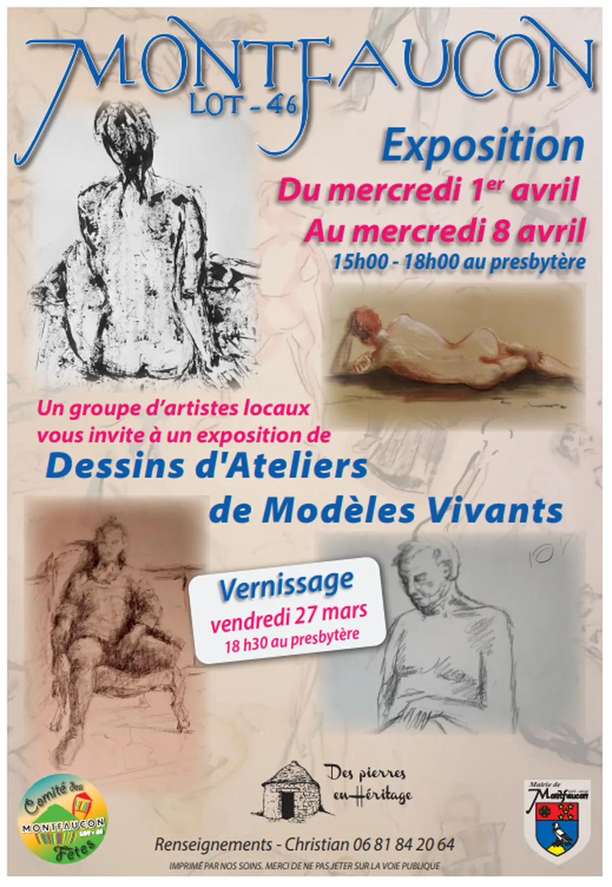 Exposition de dessins d'ateliers de modèles vivants