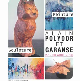 Exposition de garanse, peintre et polydor alain, sculpteur