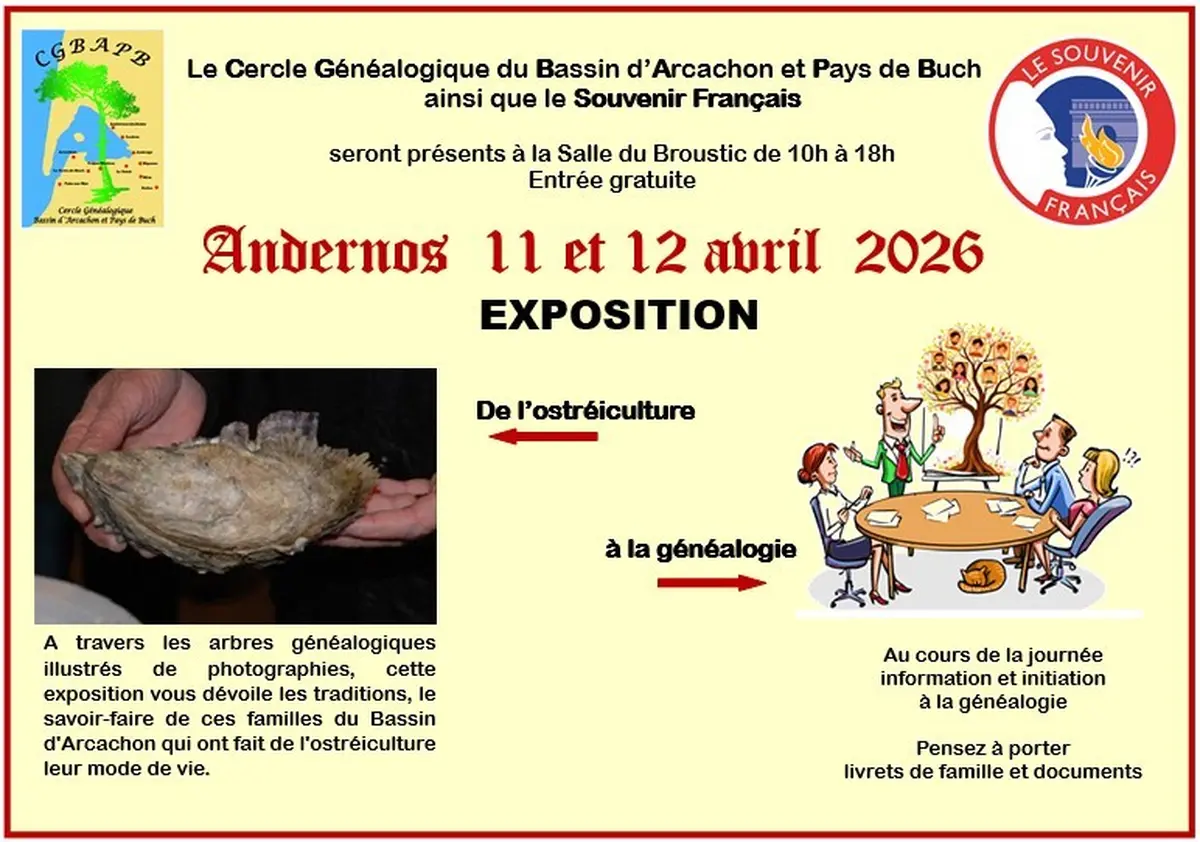 Exposition de l'ostréiculture à la généalogie