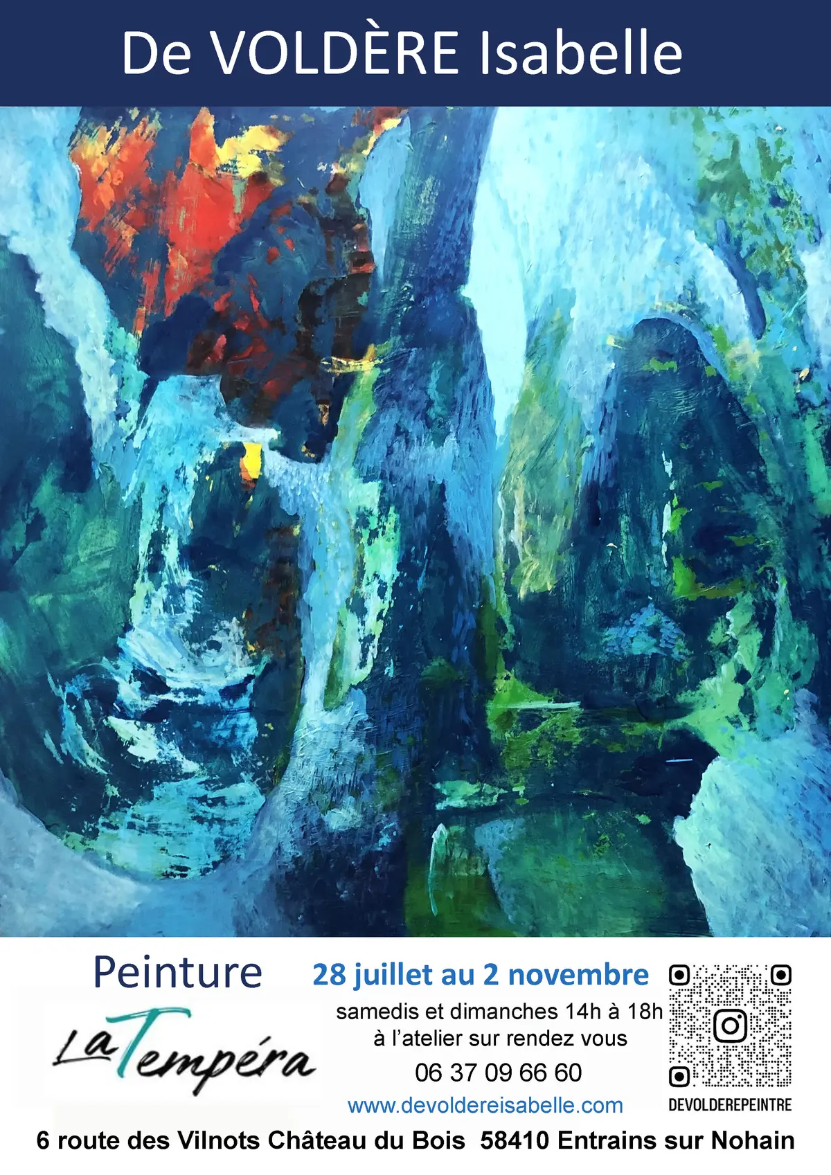 Exposition de peinture d'Isabelle De Voldère Nuit d'été