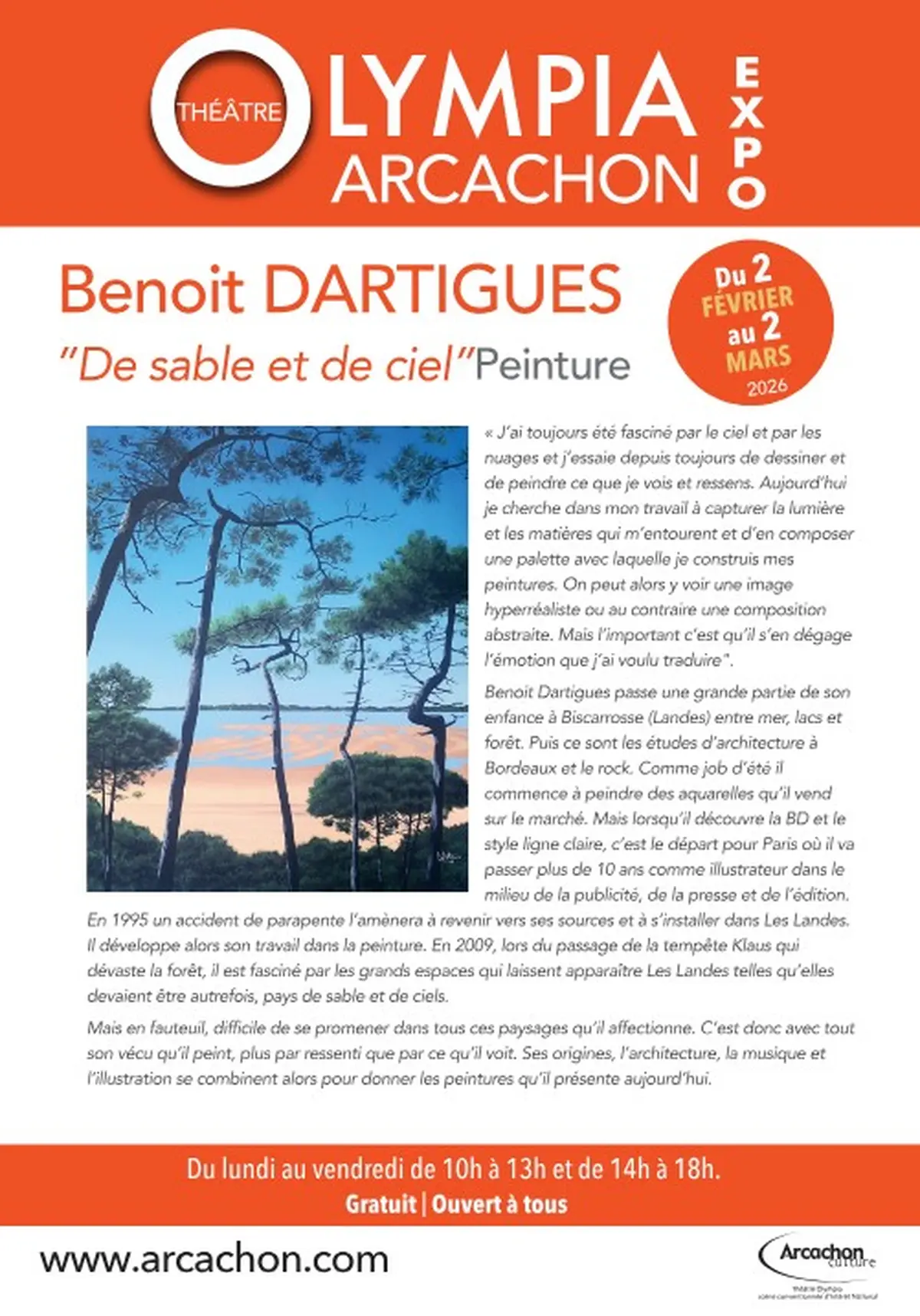 Exposition de peinture De sable et de ciel par Benoit Dartigues