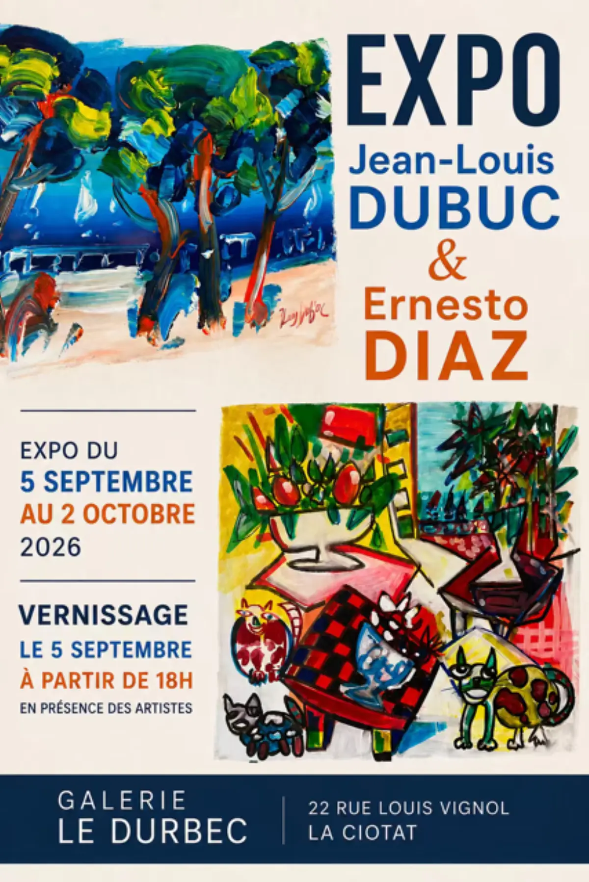 Exposition de peintures de Jean-Louis Dubuc et Ernesto Diaz