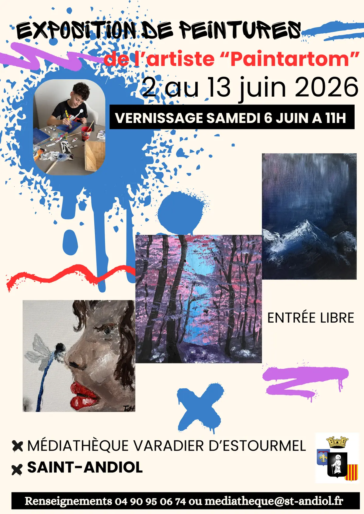 Exposition de peintures de l'artiste Paintartom