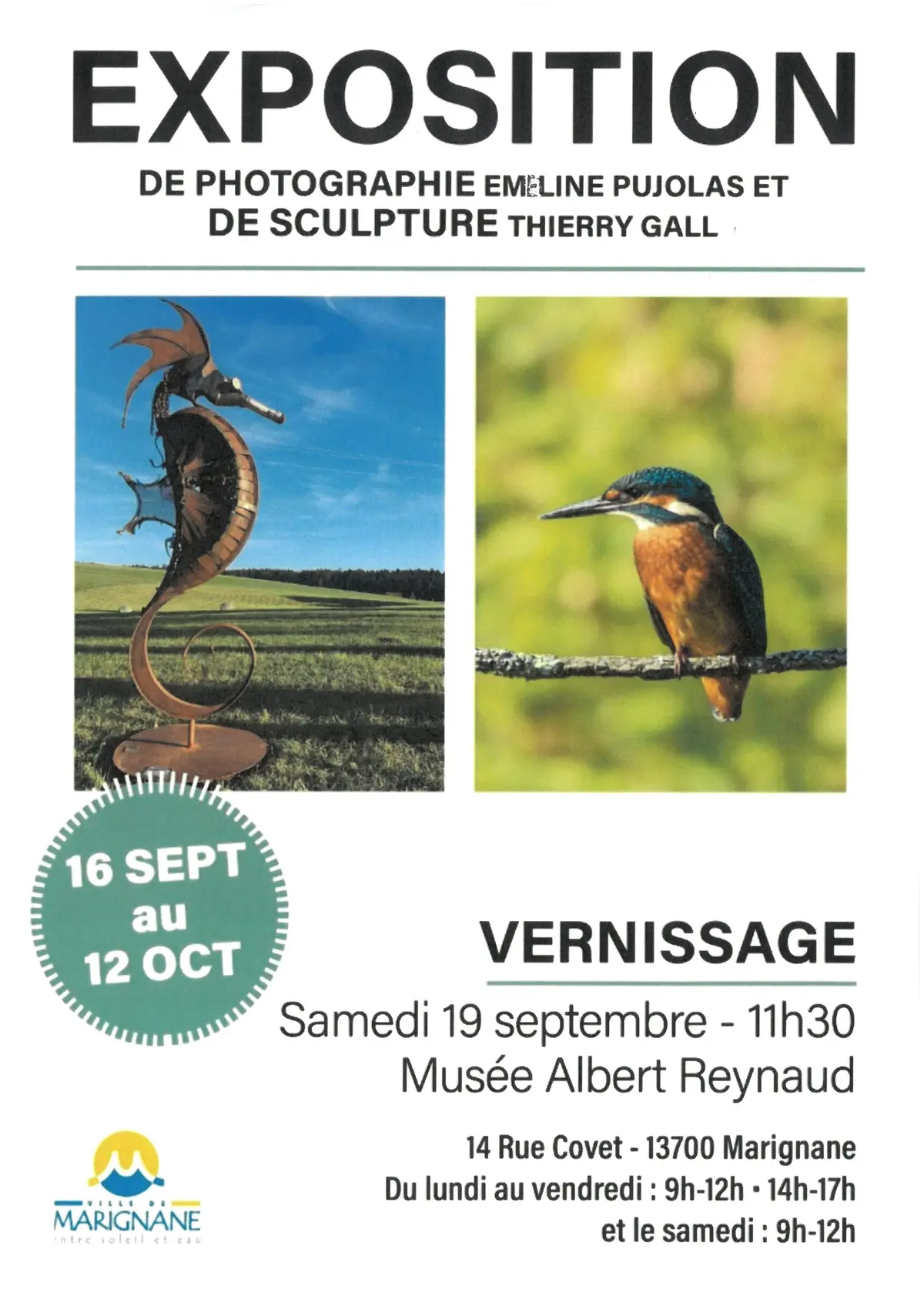Exposition de photographies (Emeline Pujolas) et de sculptures (Thierry Gall)