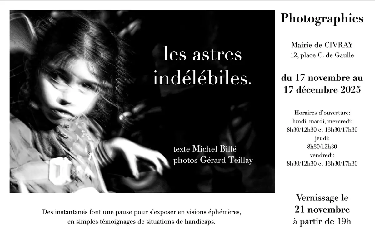 Exposition de photographies les astres indélébiles.