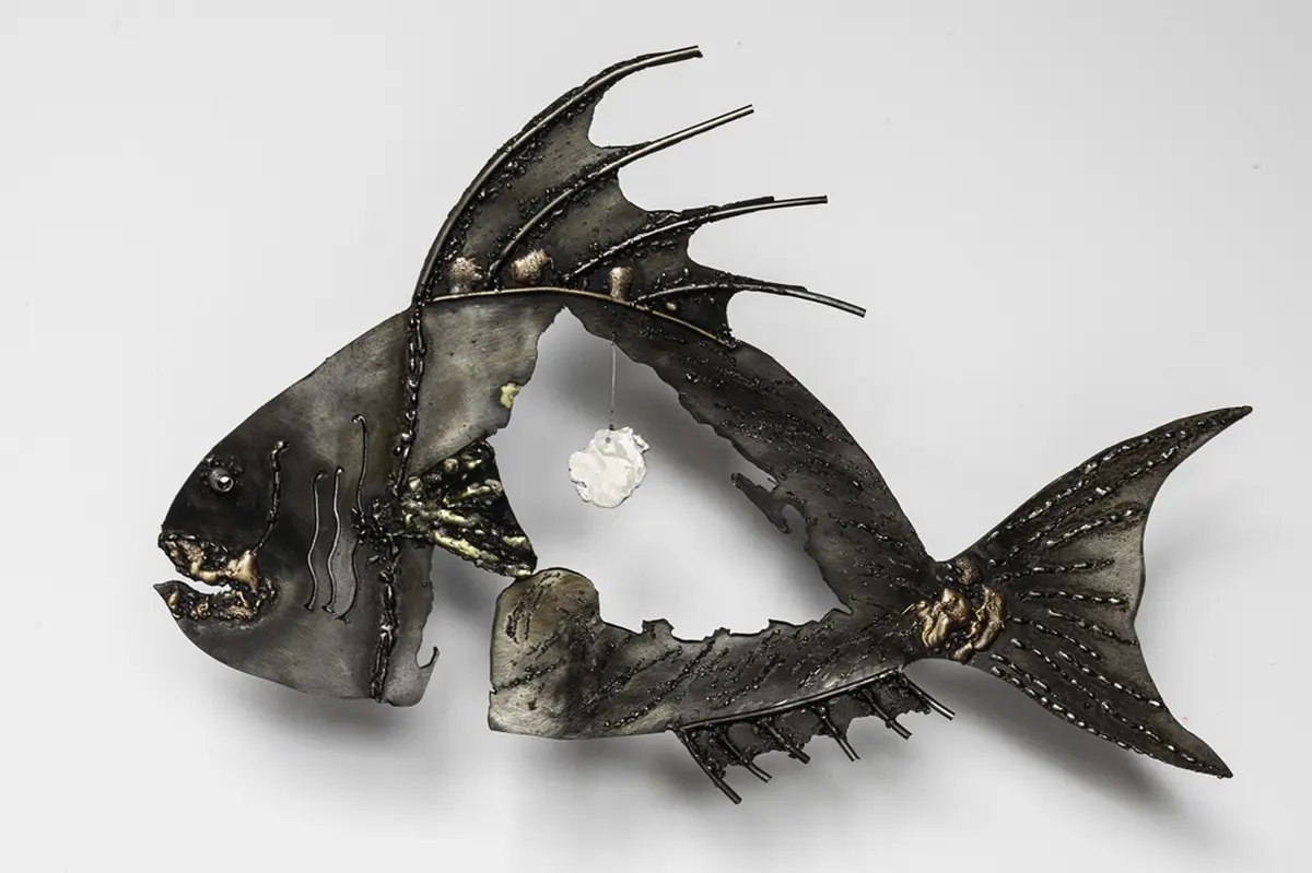 Exposition de sculptures marines métal et peintures