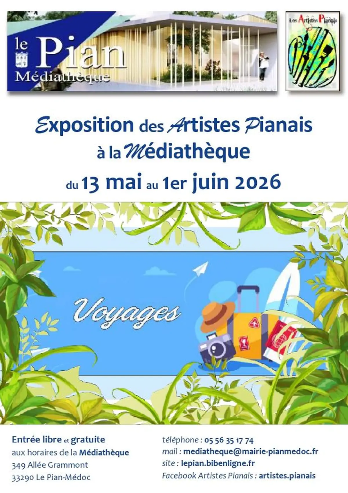 Exposition des Artistes Pianais à la Médiathèque