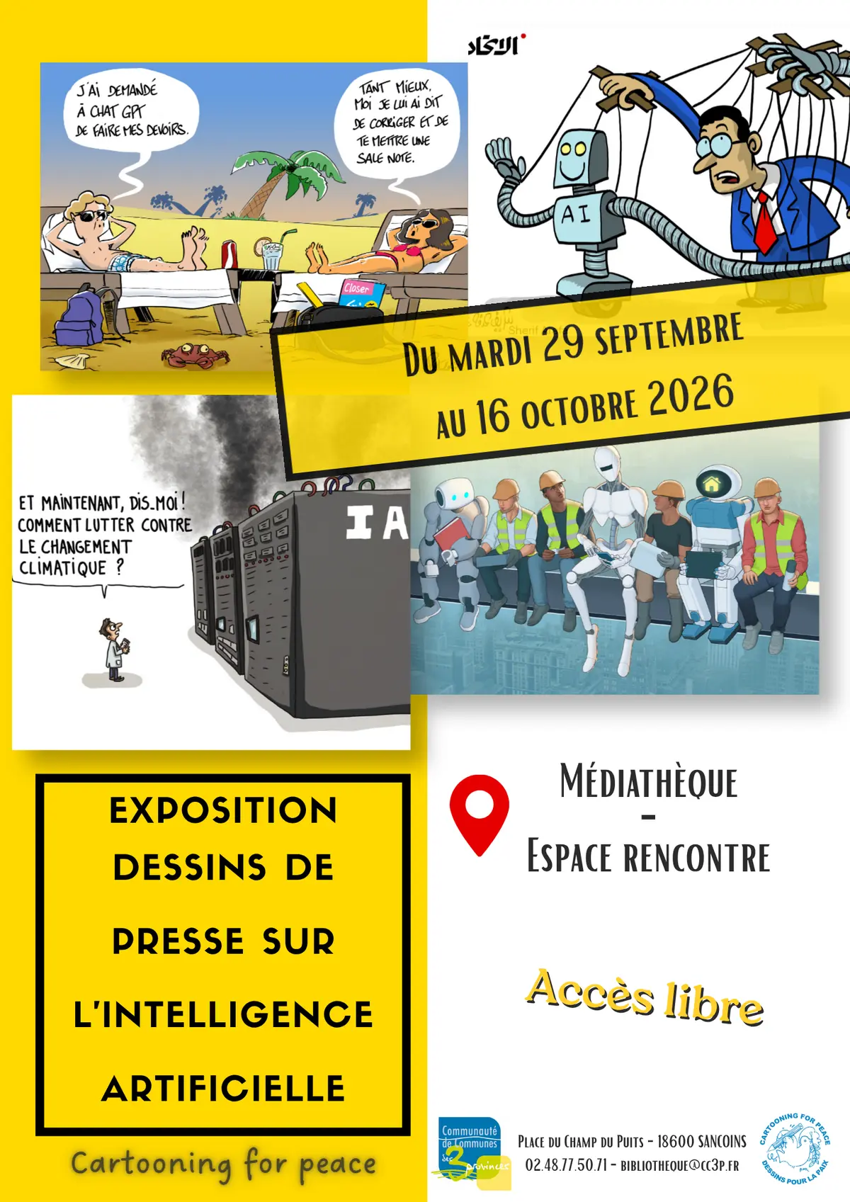 Exposition dessins de presse sur l'intelligence artificielle