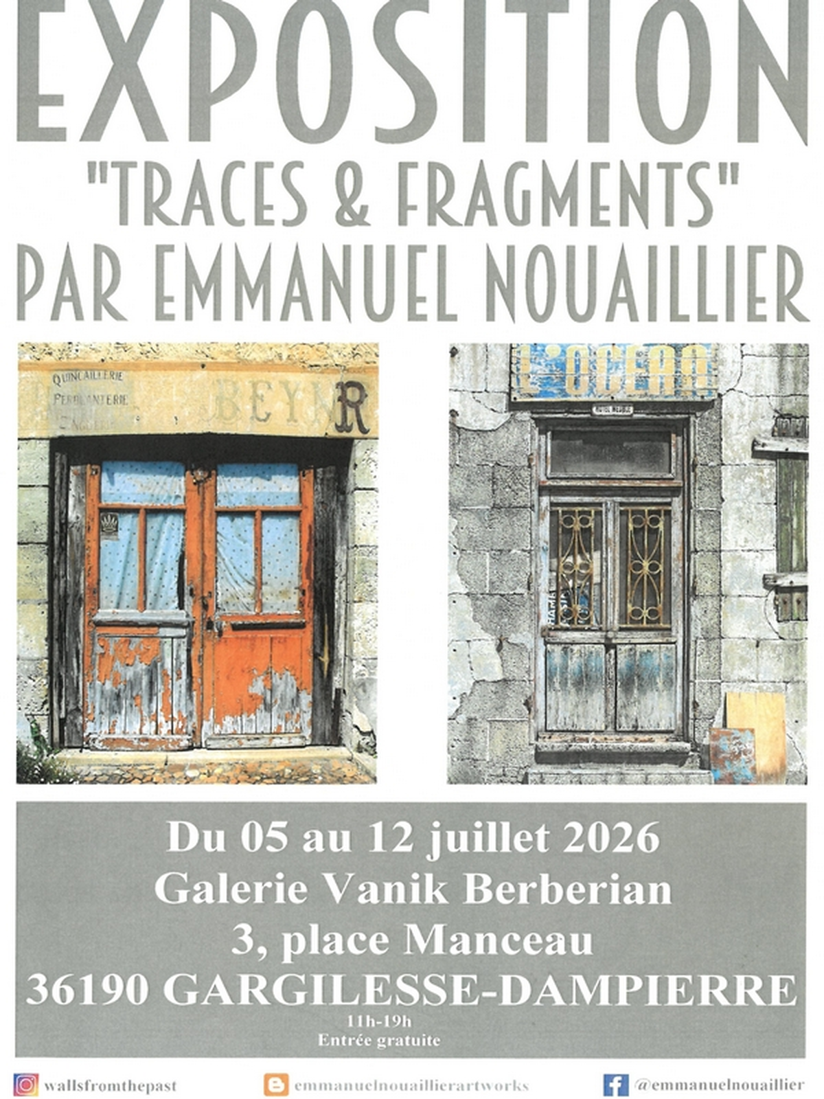 Exposition E. Nouallier Traces & Fragments