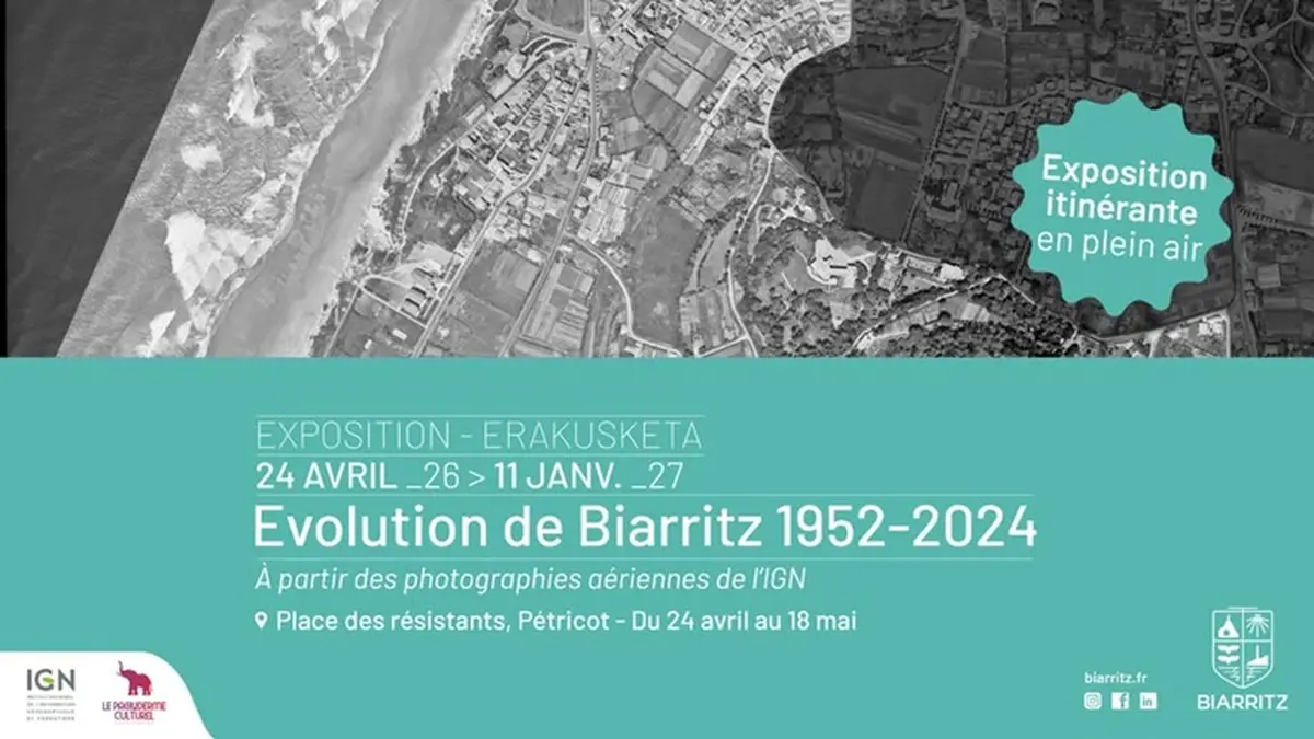 Exposition en plein air : Evolution de Biarritz de 1952 - 2024