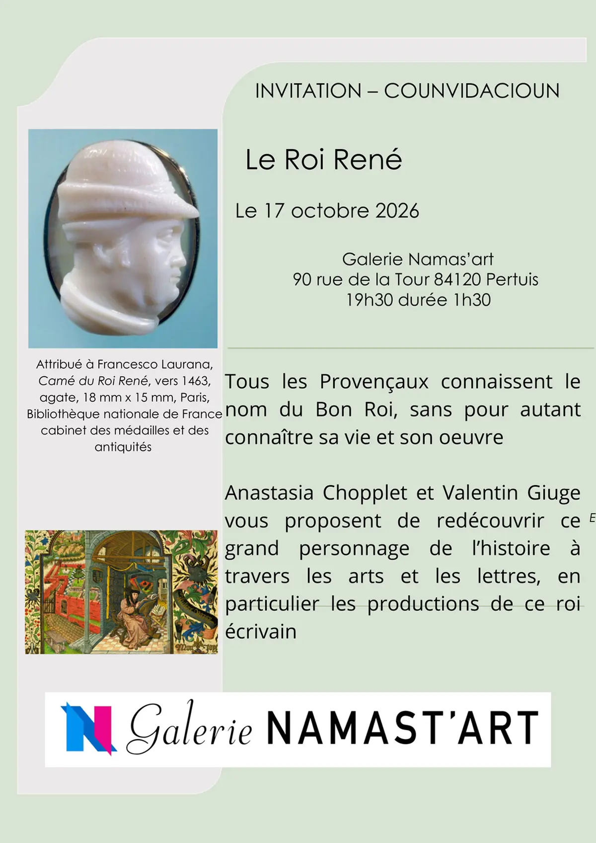 Exposition et conférence galerie Namast'art