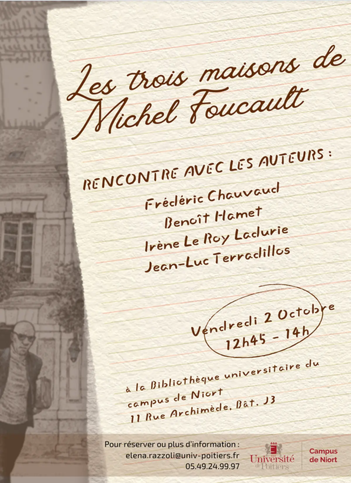 Exposition et rencontre interactive avec les auteurs du livre Les Trois maisons de Michel Foucault à Niort