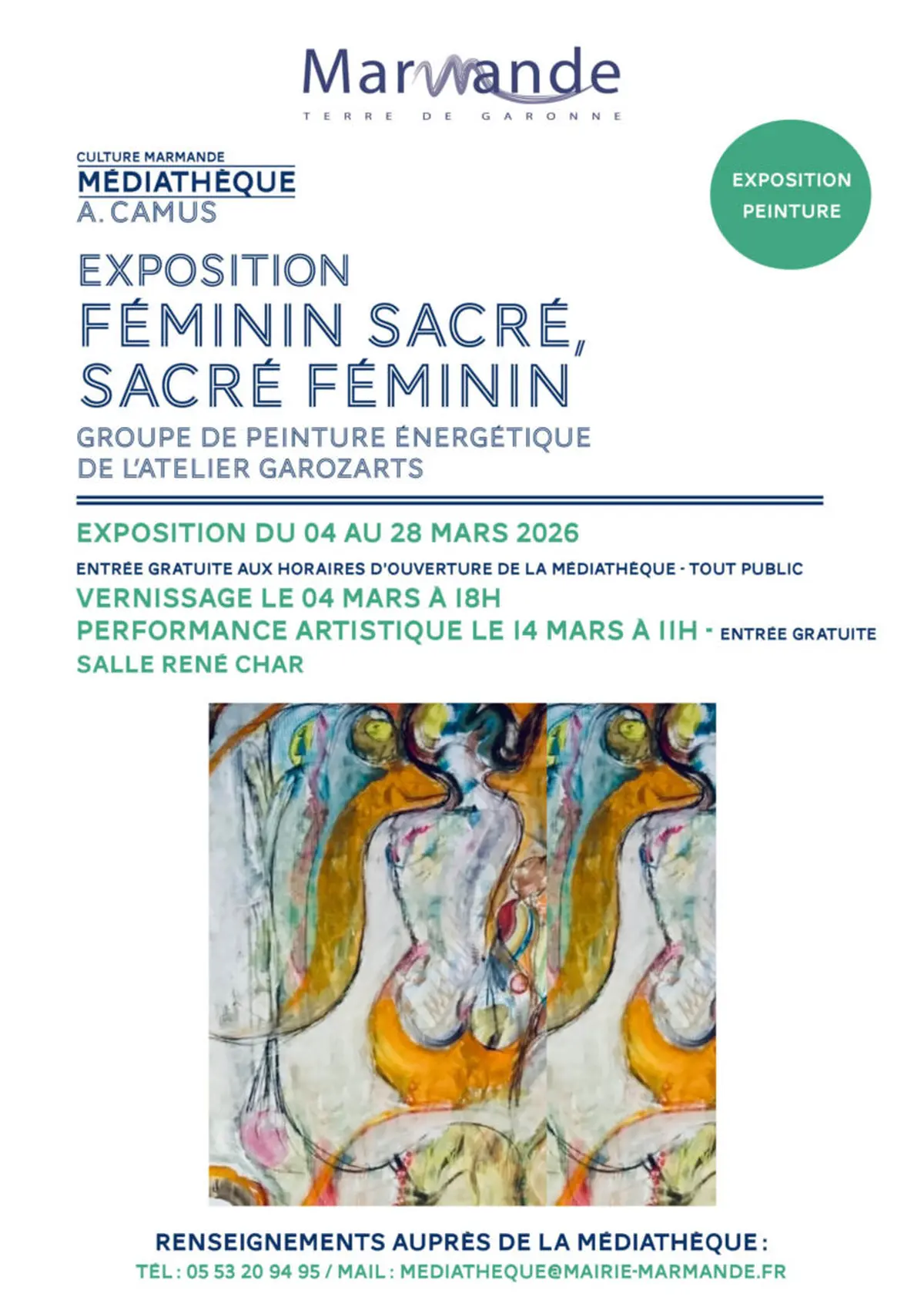 Exposition Féminin sacré, sacré féminin à la Médiathèque