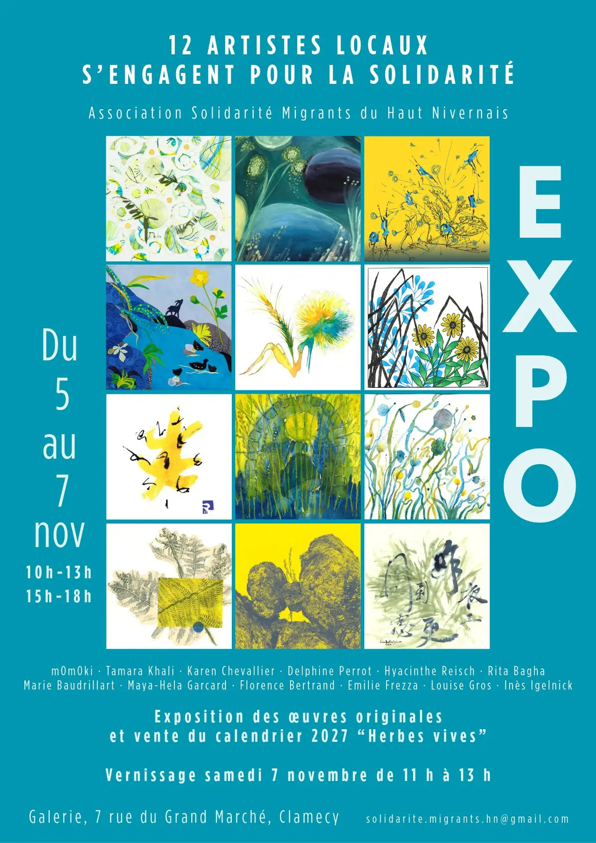 Exposition Herbes vives - Association Solidarité Migrants du Haut Nivernais