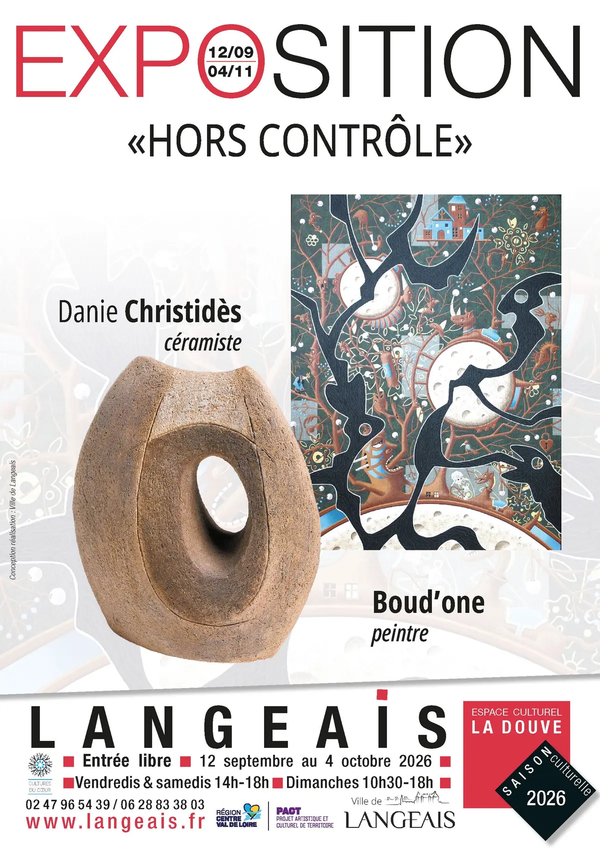 Exposition Hors Contrôle : céramique et peinture à Langeais
