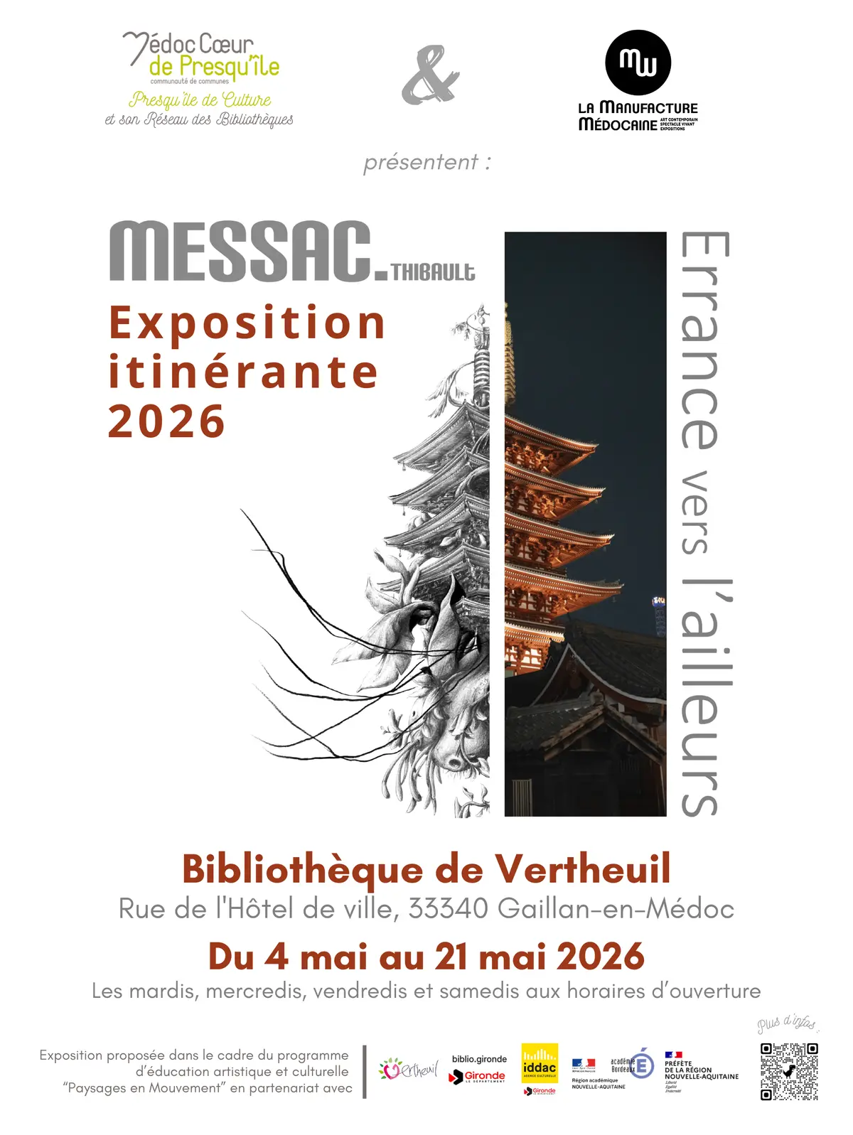 Exposition itinérante Errance vers l'ailleurs de Thibault MESSAC