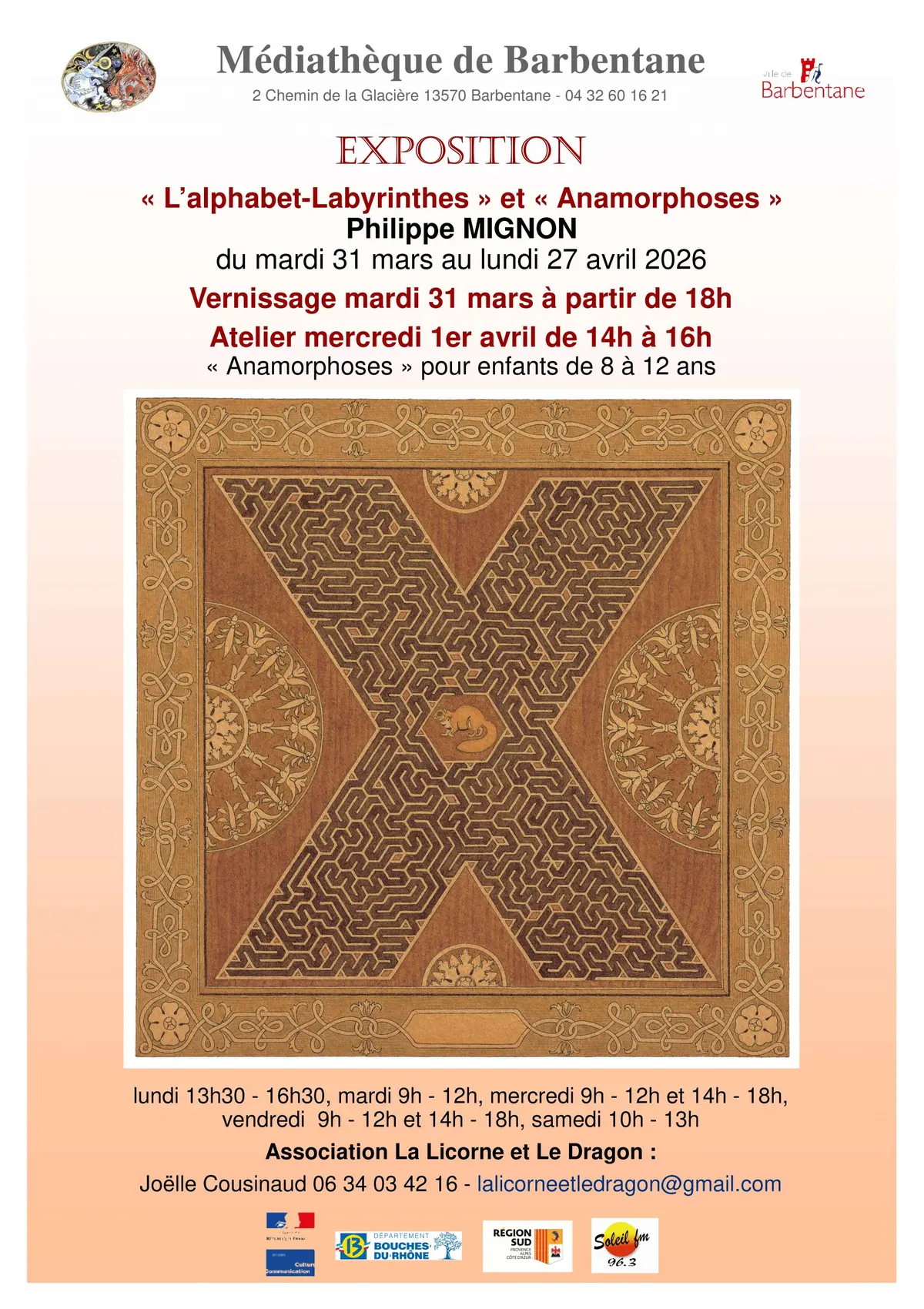 Exposition L'alphabet-Labyrinthes et Anamorphoses