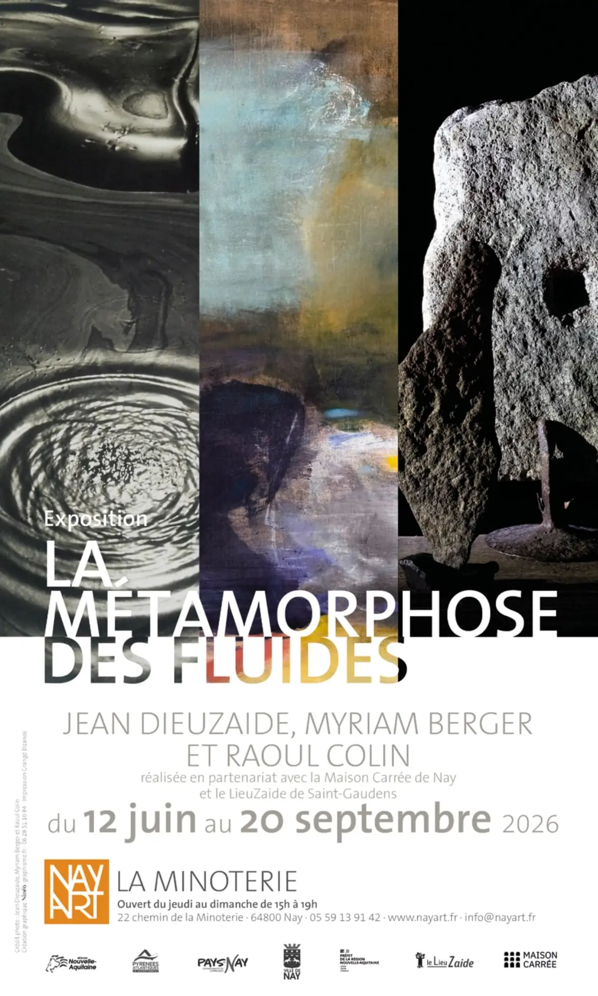 Exposition La métamorphose des fluides, Jean Dieuzaide / Myriam Berger / Raoul Colin
