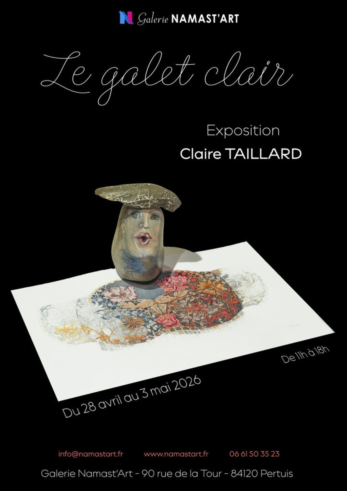 Exposition Le galet clair Claire Taillard