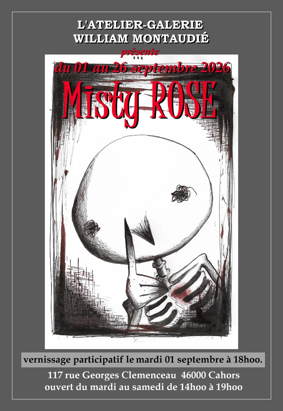 Exposition Misty Rose à l'Atelier-Galerie William Montaudié