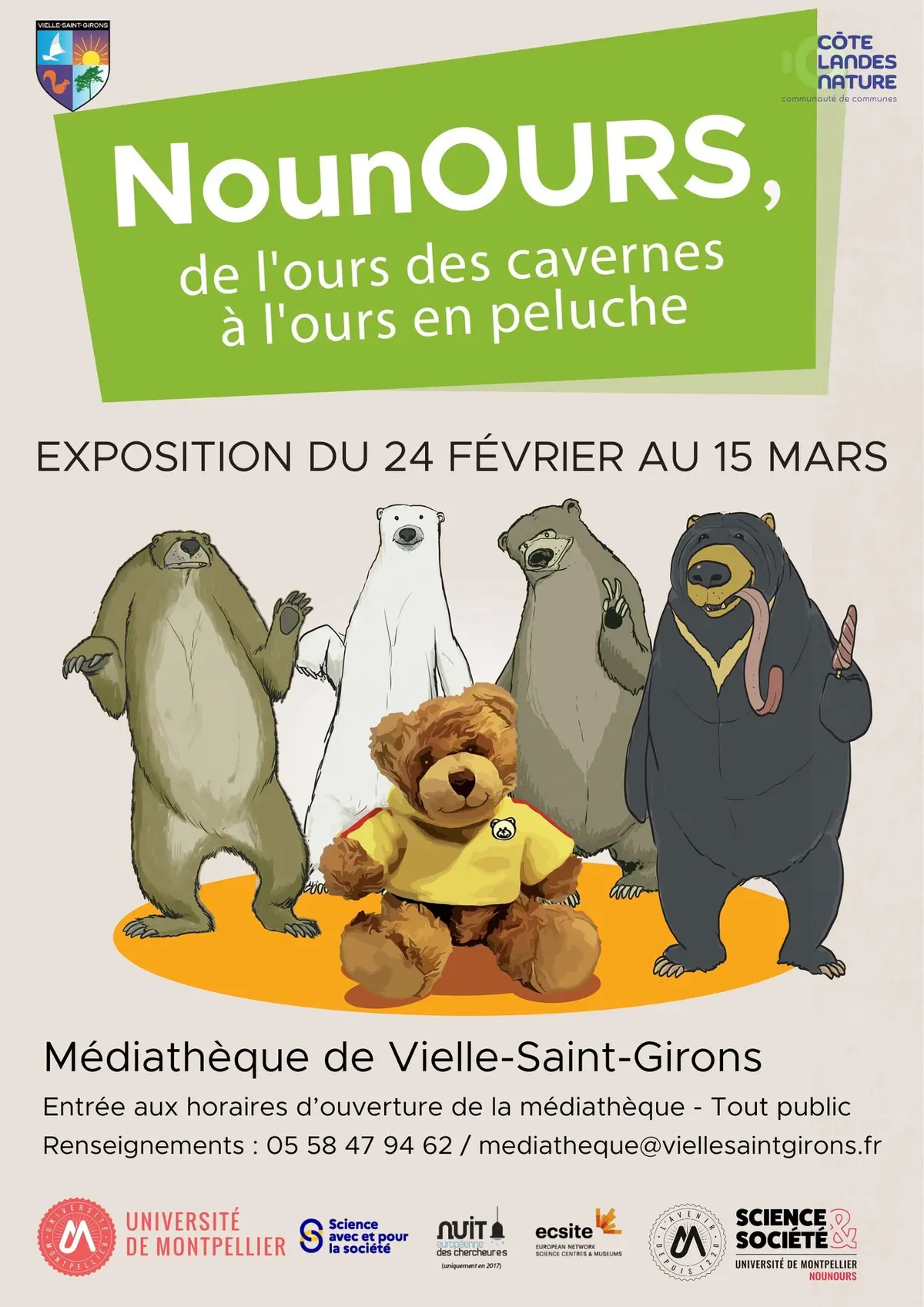 Exposition NounOURS, de l'ours des cavernes à l'ours en peluche