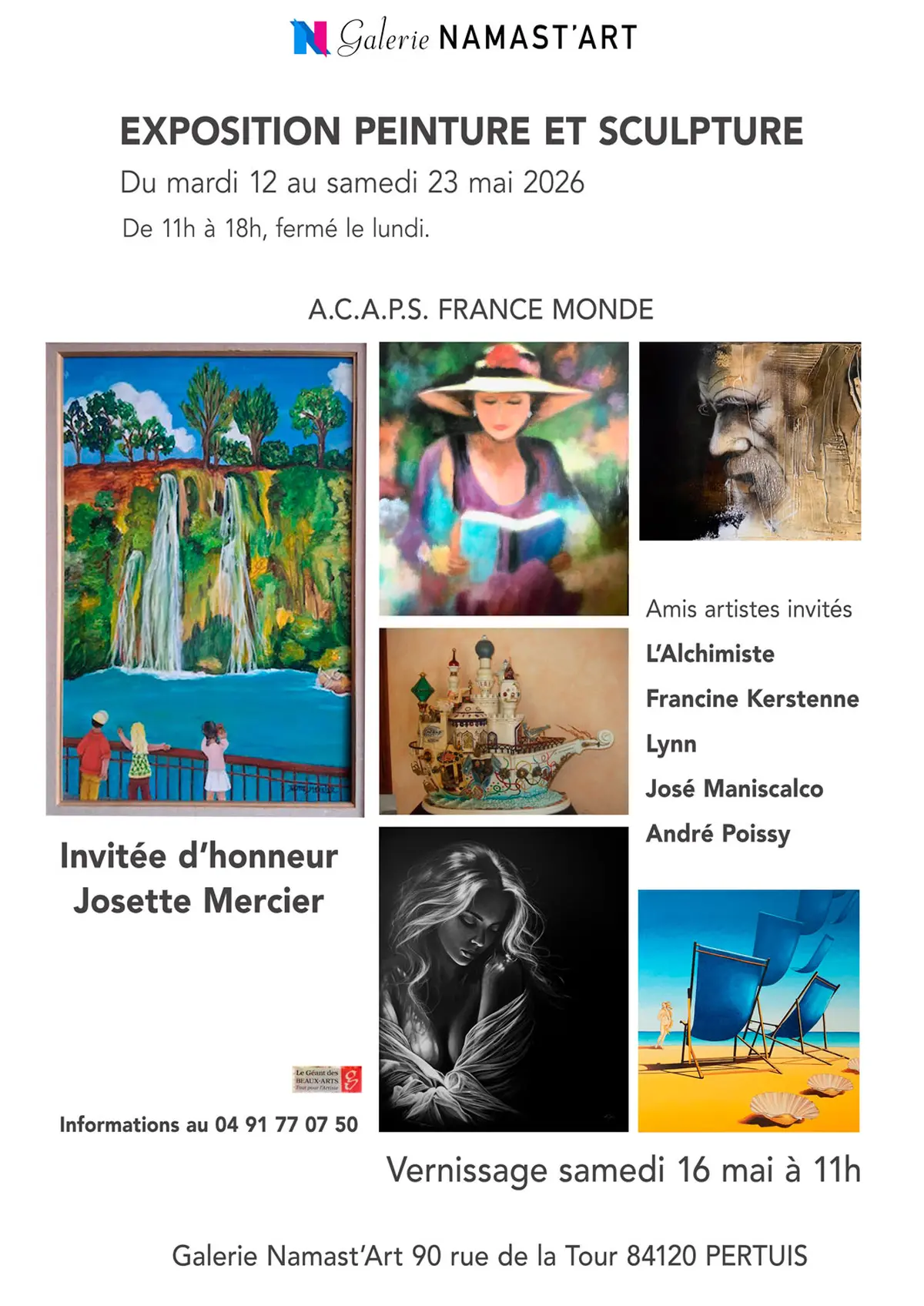 Exposition peinture et sculpture - Galarie Namast'art