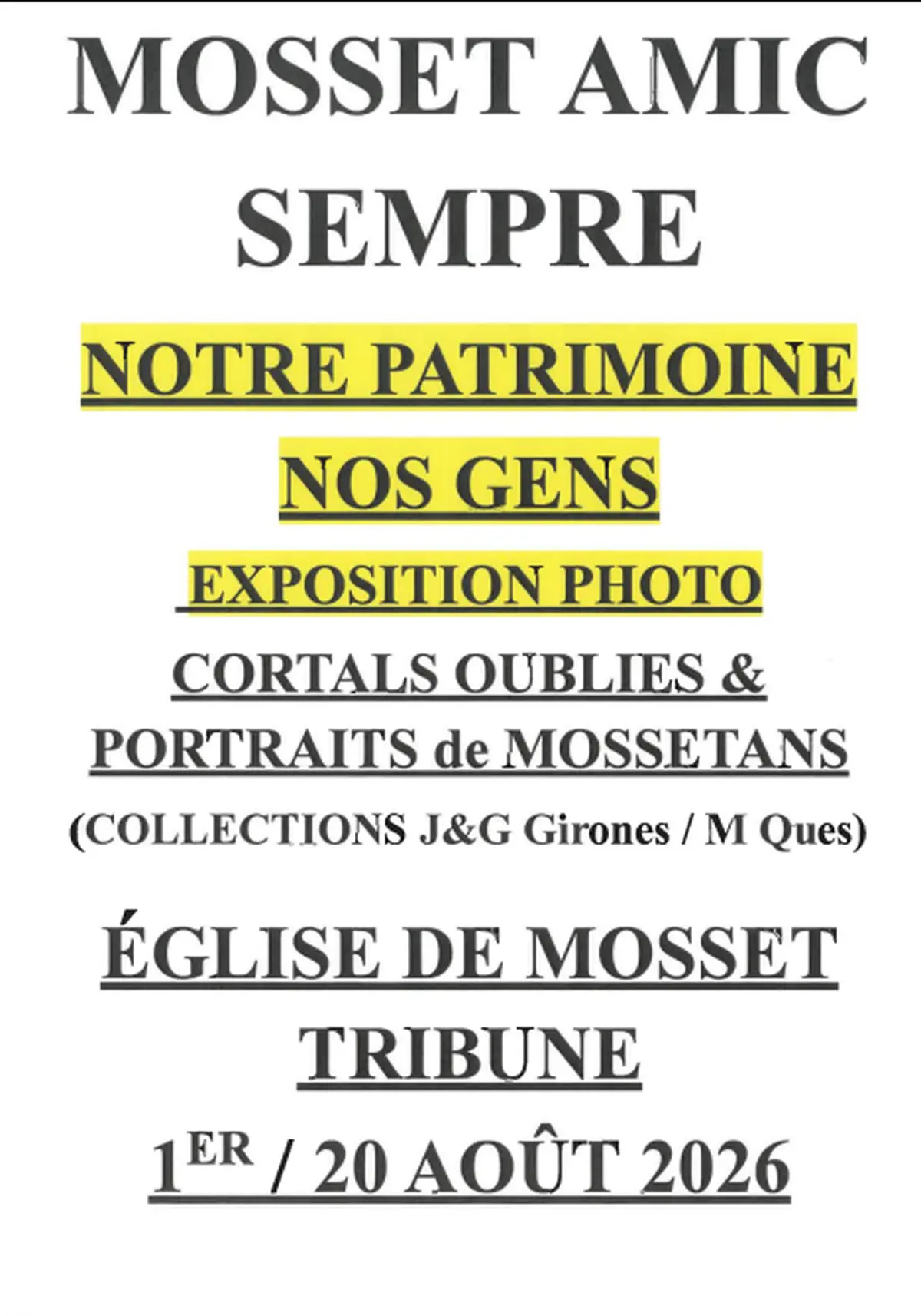 Exposition Photo : Notre Patrimoine, Nos Gens