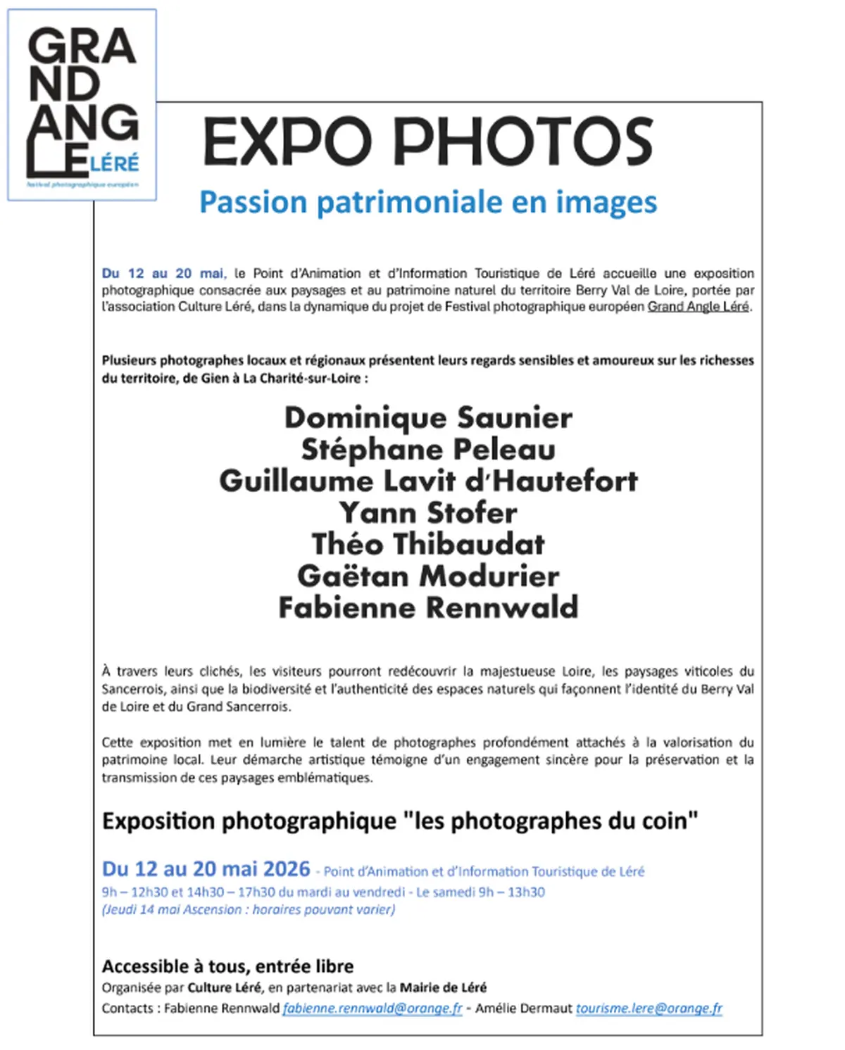 [Exposition photographique] Les photographes du coin
