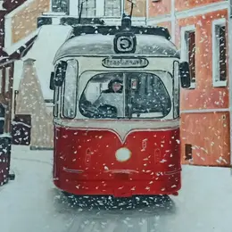 Exposition - Rouge Tramway et Reflets de Route de Marcel ESTABLET