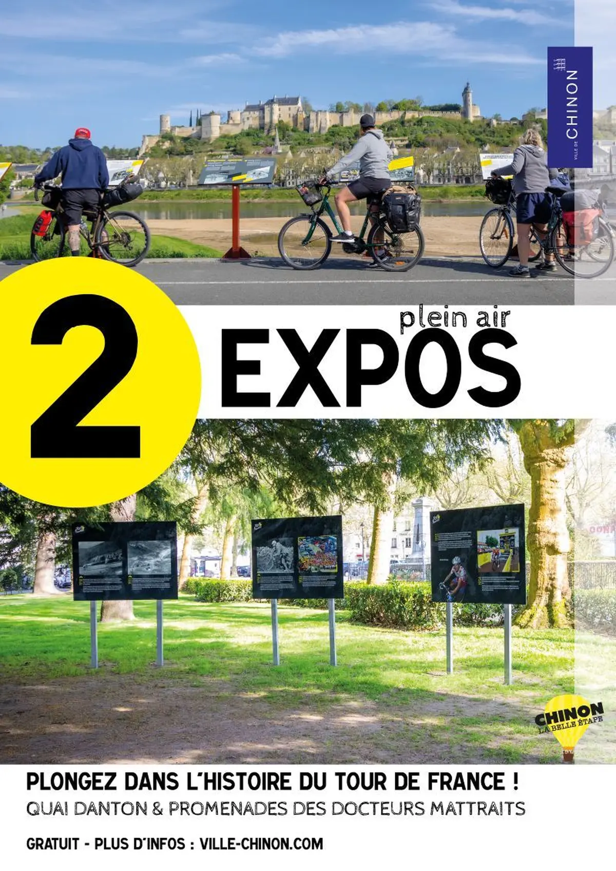 Exposition sur l'histoire du Maillot Jaune sur le Quai Danton