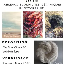 Exposition tableaux, sculptures, céramique, photographie