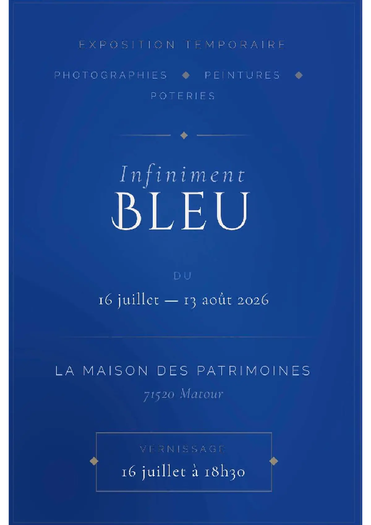 Exposition temporaire : Infiniment bleu