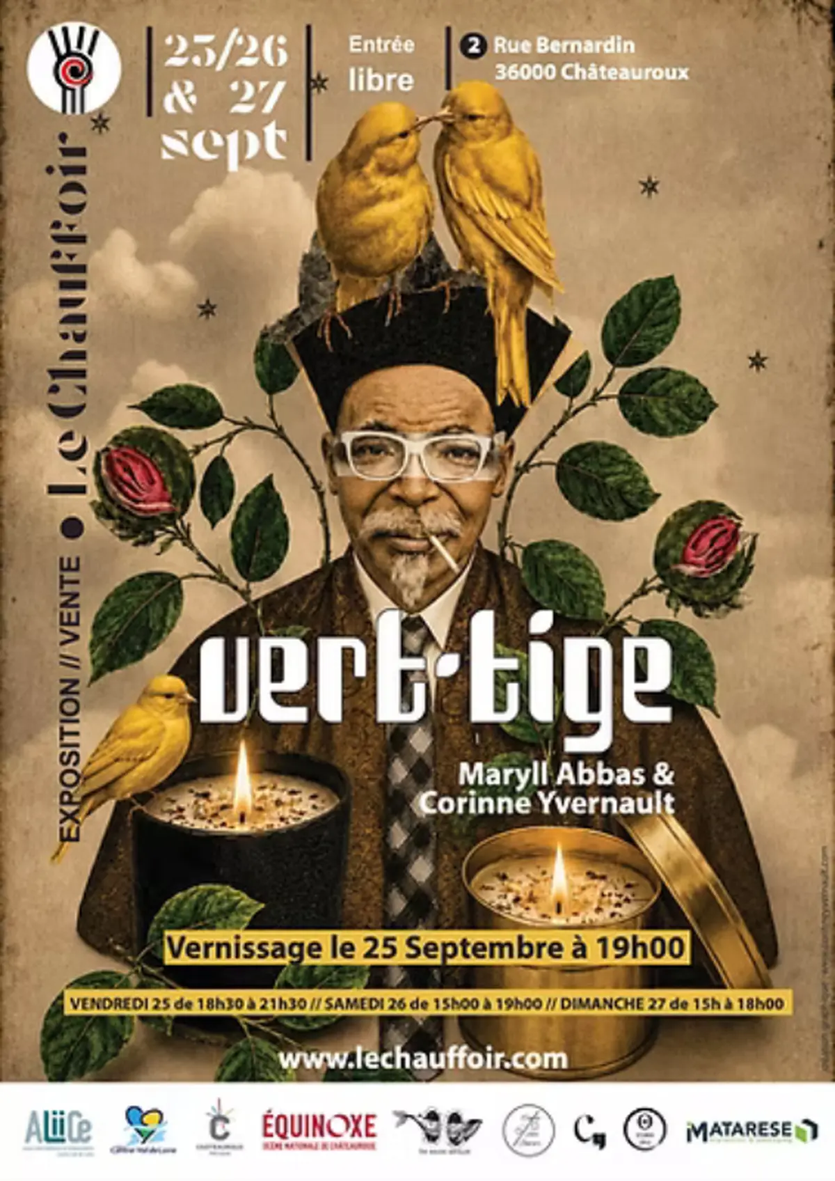Exposition-vente de bougies exquises et collages décalés