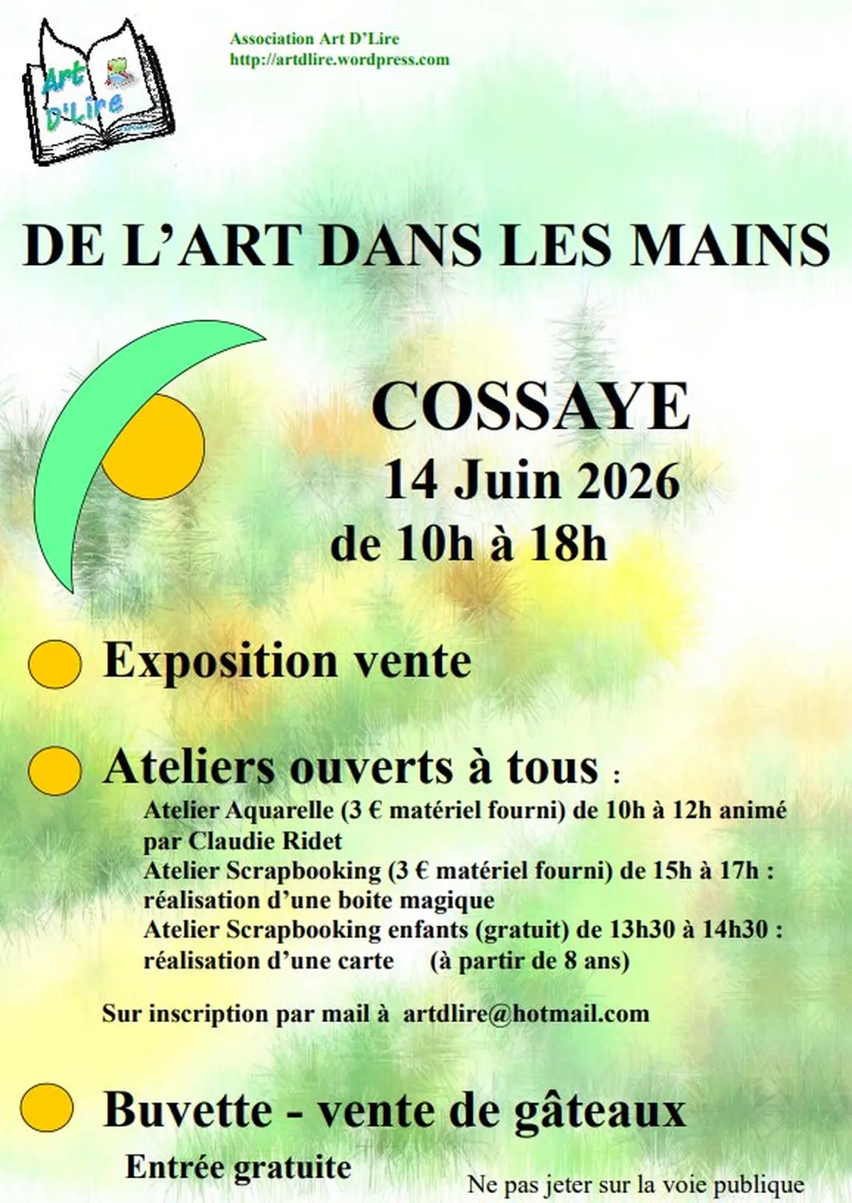Exposition/vente de l'art dans les mains