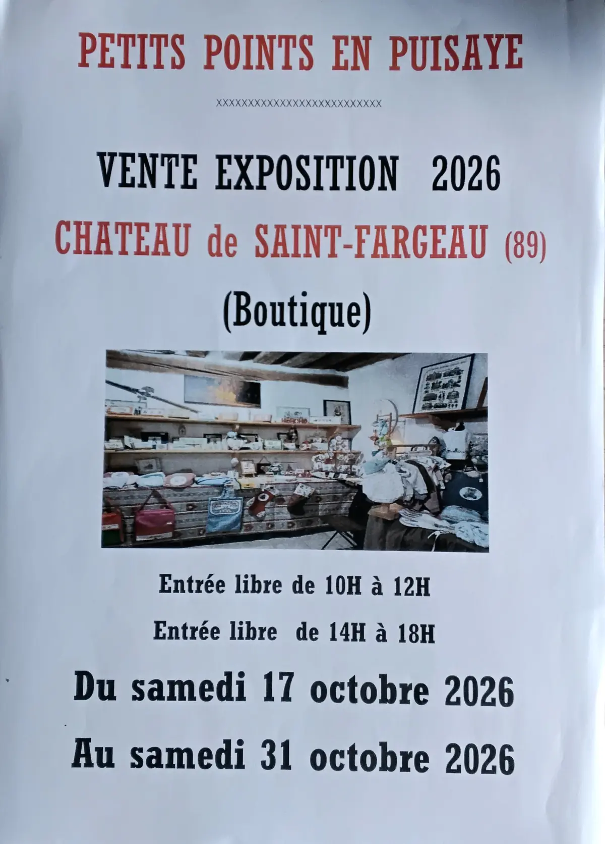 Exposition-vente des Petits Points en Puisaye