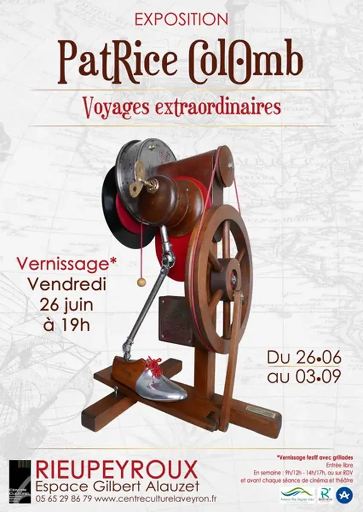 Exposition Voyage extraordinaires de Patrice Colomb