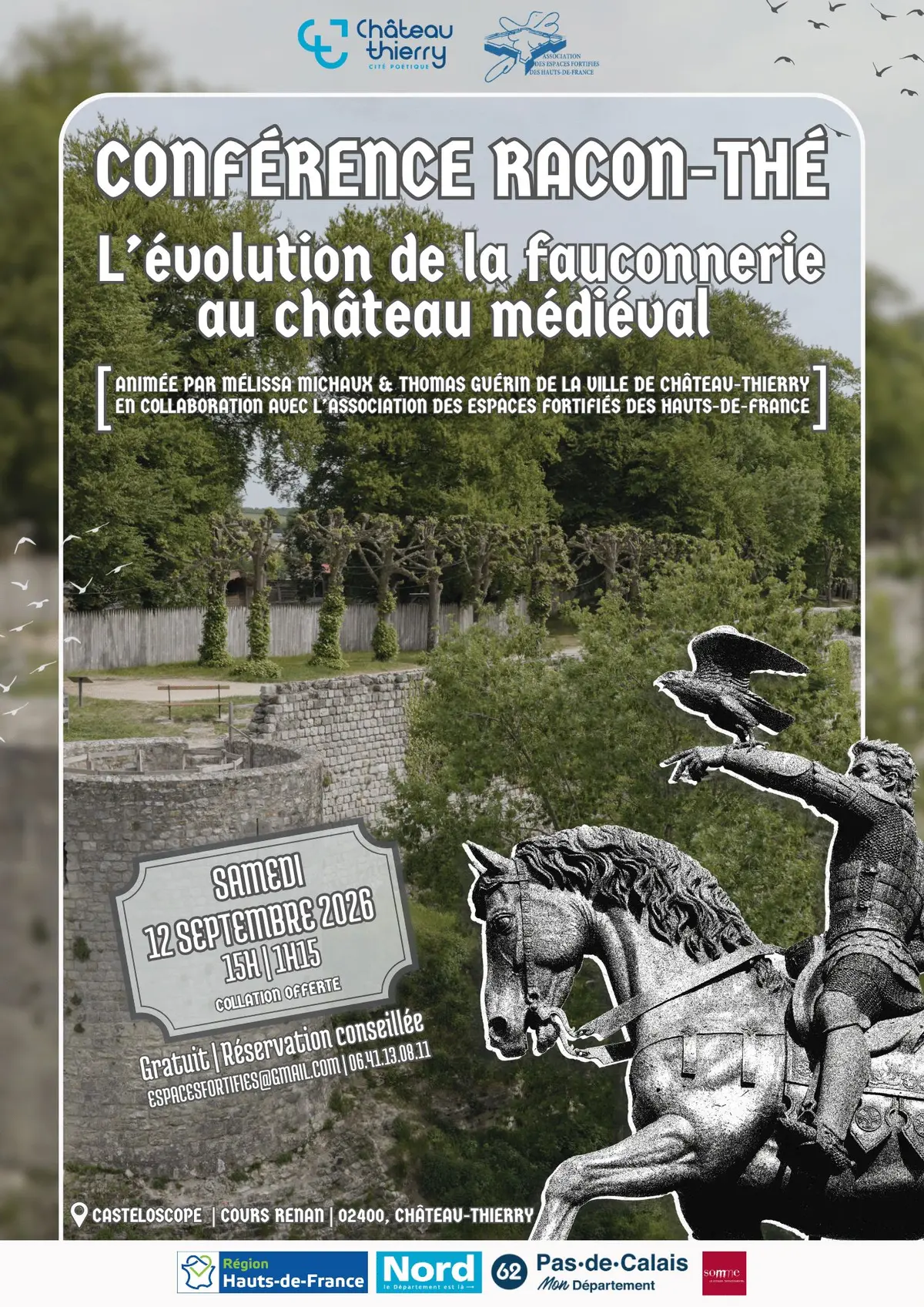 Conférence Racon-Thé : l'évolution de la fauconnerie à Château-Thierry