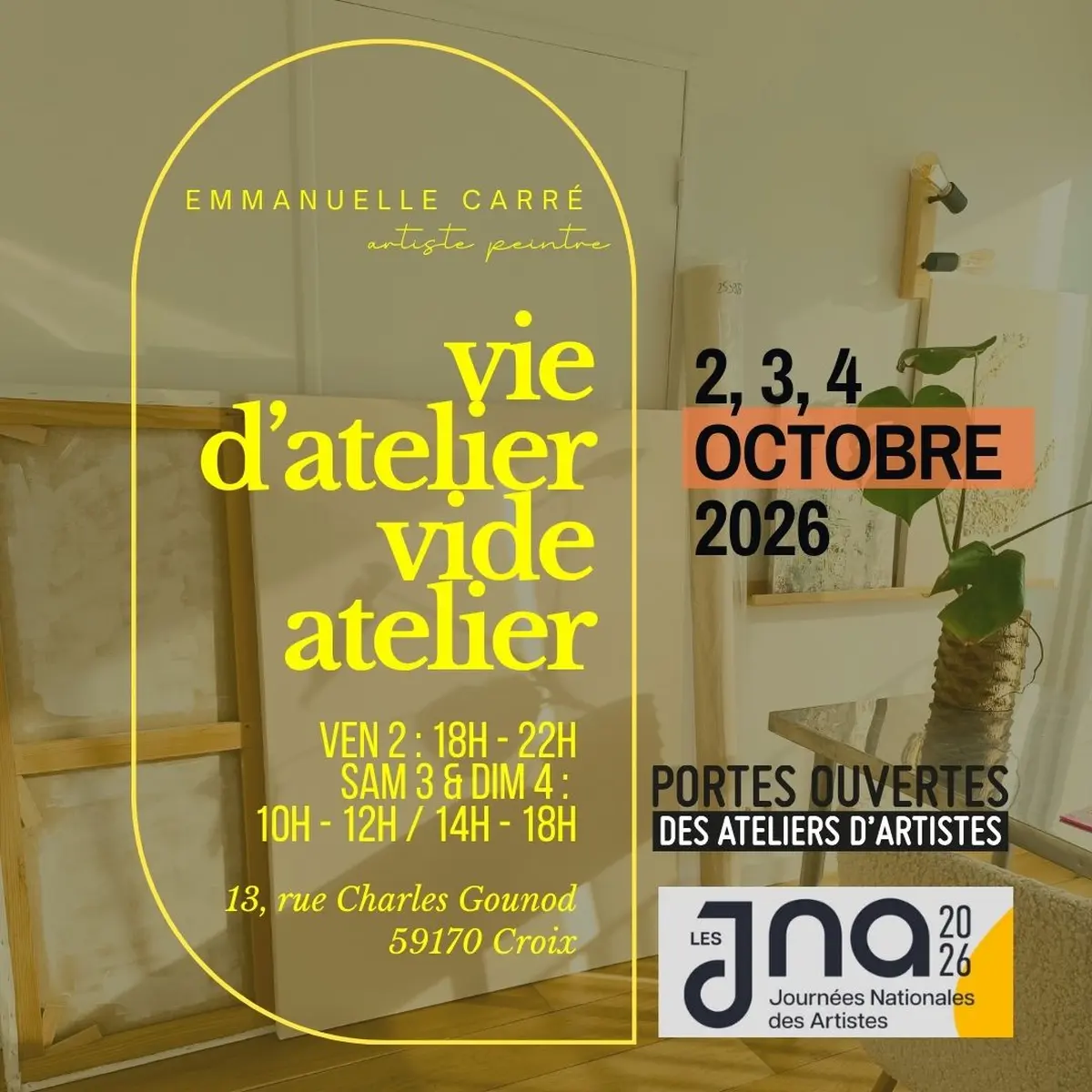 Vie d'atelier  / Emmanuelle Carré, artiste peintre, ouvre son atelier à Croix