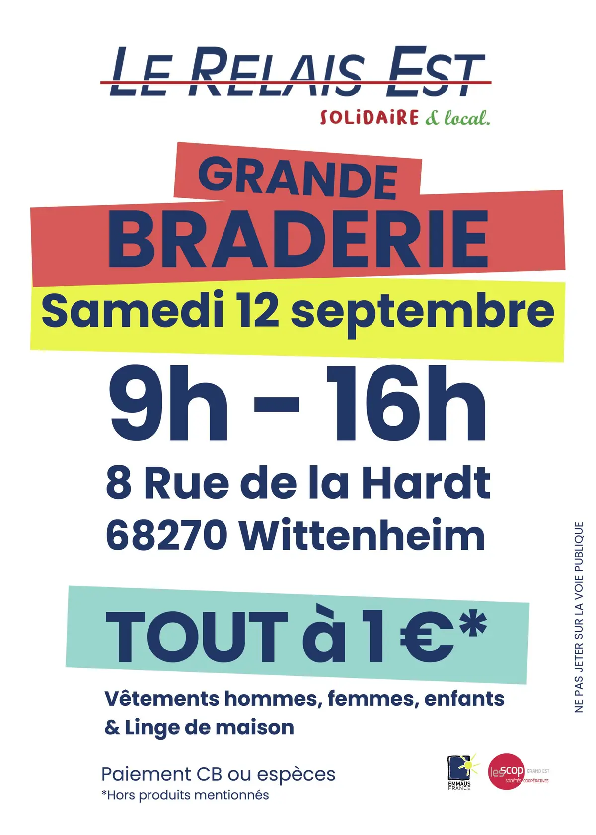 Braderie de rentrée du Relais Est
